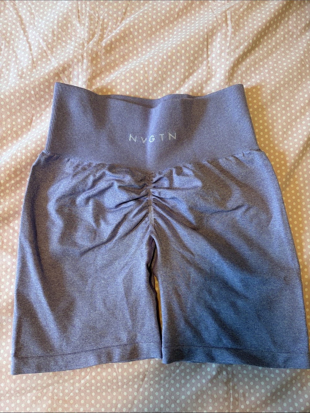 NVGTN High-Waist Ruched Bike Shorts — Gray